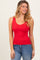 Red Sleeveless Fitted Tank Top