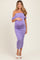 Lavender Off Shoulder Draped Ruched Maternity Midi Dress