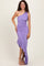 Lavender One Shoulder Asymmetrical Ruffle Dress