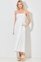Ivory Polka Dot Shoulder Tie Midi Dress