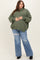 Blue Ripped Knee Wide Leg Maternity Plus Jeans