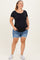 Blue Super Distressed Maternity Plus Jean Shorts
