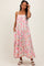 Olive/Fuchsia Tropical Floral Tiered Maxi Dress