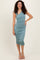 Light Olive Asymmetrical Neckline Ruched Midi Dress
