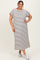Black Striped Plus Midi T-Shirt Dress