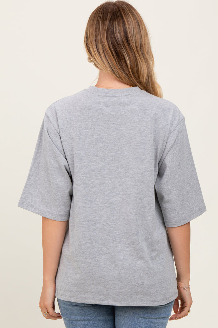 Heather Grey Crew Neck Oversized Tee