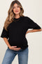 Black Crew Neck Oversized Maternity Tee