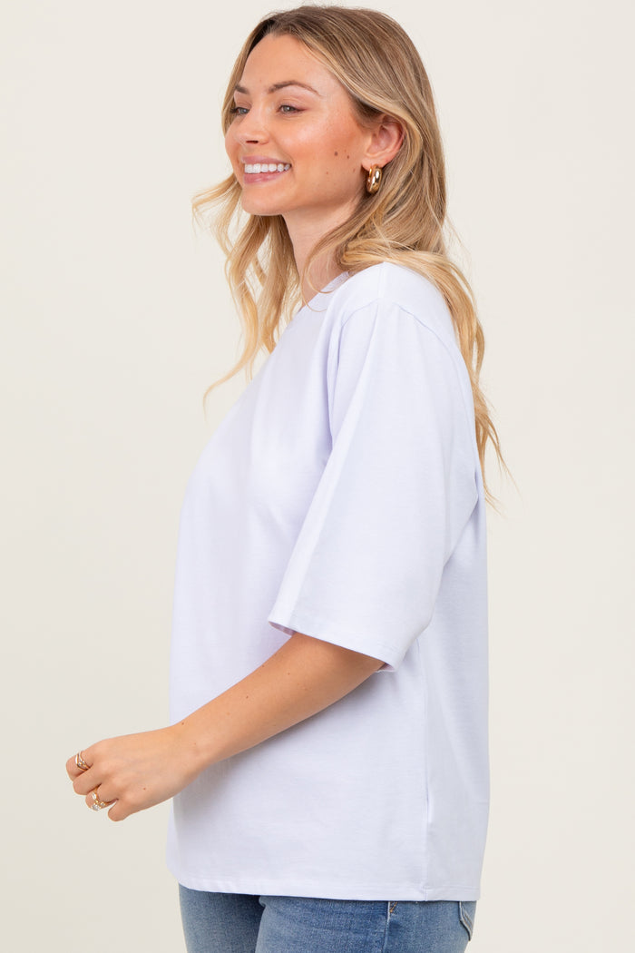 White Crew Neck Oversized Tee
