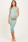 Mint Green Ribbed Sleeveless Maternity Midi Dress