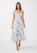 Lilac Floral Textured Open Back Tie Maxi Dress