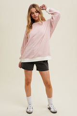 Light Pink Striped Pullover Top