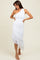 White Ruched Mesh One Shoulder Asymmetric Dress