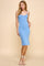 Light Blue Ribbed Button Midi Dress