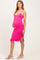 Fuchsia Ribbed Button Maternity Midi Dress