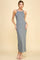 Charcoal Ribbed Fitted Side Slit Midi Dress