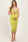 Lime Ruched Sweetheart Neckline Maternity Midi Dress