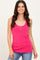 Fuchsia Ribbed Knit Button Tank Top