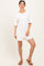 Cream V Back Short Sleeve Pocketed Romper