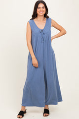 Blue Vintage Denim Sleeveless Baggy Fit Jumpsuit