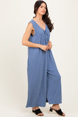 Blue Vintage Denim Sleeveless Baggy Fit Jumpsuit