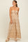 Light Mocha Printed Strapless Front Tie Jumpsuit