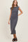 Charcoal Sleeveless Side Ruched Midi Dress
