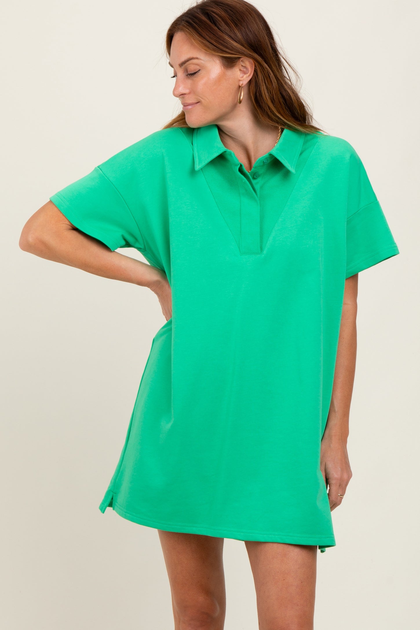 Green Mini Polo Dress