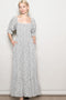 Ivory Floral Lace Trim Smocked Maxi Dress