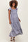Blue Floral Ruffle Sleeve Maternity Maxi Dress