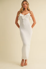 Ivory Sleeveless Knit Mermaid Maternity Maxi Dress