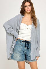 Blue Striped Oversized Button Down Shirt