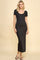 Black Double Layered Ribbed Scoop Neck Maxi Dress