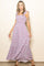 Mauve Floral Smocked Ruffle Accent Maxi Dress