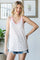 Pink Floral Ribbed Contrast Trim Tank Top
