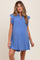 Periwinkle Fringe Detail Ruffle Sleeve Maternity Shirt Dress