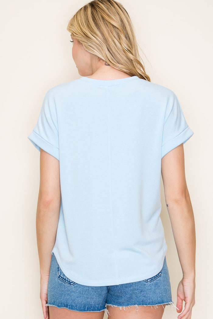 Light Blue French Terry Top