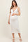 Ivory Crochet Knit Cut Out O-Ring Maternity Midi Dress