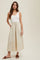 White Knit Contrast Top Sleeveless Midi Dress