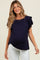 Navy Double Ruffle Sleeve Maternity T-Shirt