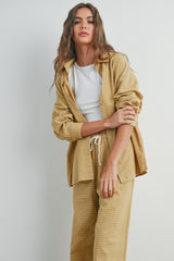 Yellow Checker Plaid Button Down Shirt