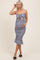 Black Gingham Smocked Cutout Maternity Midi Dress