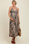 Black Printed Open Back Maternity Maxi Dress