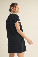 Black Sporty Polo Dress