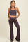 Purple Textured Rib Crop Tank Flare Leg Pant Maternity Set