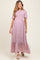 Mauve Floral Smocked Maternity Midi Dress
