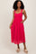 Fuchsia Cinched Bust Cutout Midi Dress