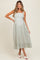 Mint Green Striped Cotton Sleeveless Maternity Dress
