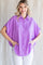 Lavender Solid Collared Button-Up Top