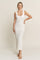 Ivory Wide Ribbed Sweater Knit Midi Dress