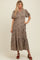 Brown Animal Print Tiered Maternity Midi Dress